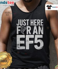 EF5 storm chaser tornado tank top design featuring a bold graphic, perfect for severe weather enthusiasts and tornado chasers.