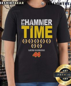 Good Lewis Hamilton 44 It's Hammer Time Signature Ladies Tee showcasing a stylish design for F1 fans.