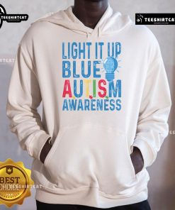 Good Light It Up Blue Autism Awareness Hoodie featuring a vibrant blue design, perfect for supporting autism awareness.