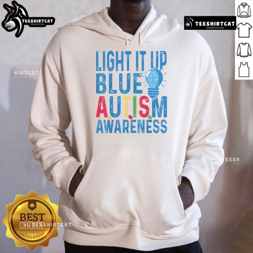 Good Light It Up Blue Autism Awareness Hoodie featuring a vibrant blue design, perfect for supporting autism awareness.
