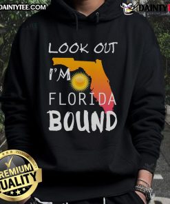 Good Look Out I'm Florida Bound Vacation Spring Break Hoodie, featuring vibrant colors and a beach-themed design.
