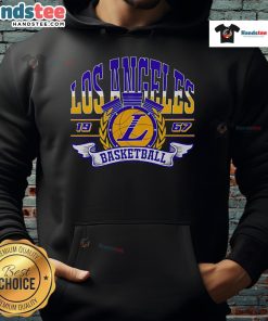 Vintage 1967 Los Angeles Basketball hoodie showcasing classic design and retro style for sports enthusiasts.