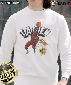 Alt Text: James Harden sweatshirt featuring Los Angeles Clippers comic book design, perfect for fans and stylish sportswear.