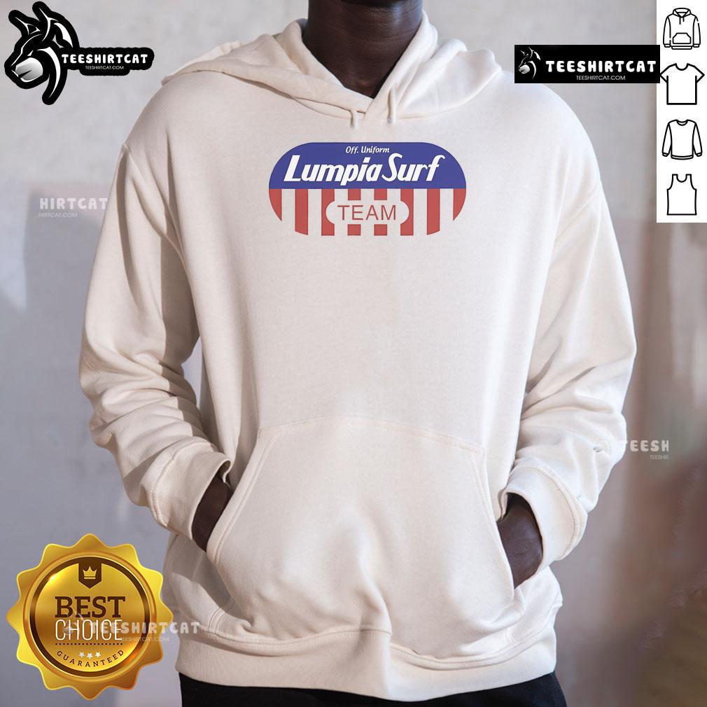 Good Lumpia Surf Team Off Uniform Flakes Hoodie Good Lumpia Surf Team Off Uniform Flakes Hoodie in vibrant colors, perfect for beach lovers and surf enthusiasts.