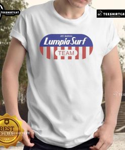 Good Lumpia Surf Team Off Uniform Flakes T-Shirt featuring a vibrant design perfect for surf enthusiasts and casual wear.