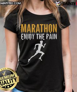 Enjoy the pain in this stylish ladies tee for marathon runners, perfect for half-marathons and full marathons.