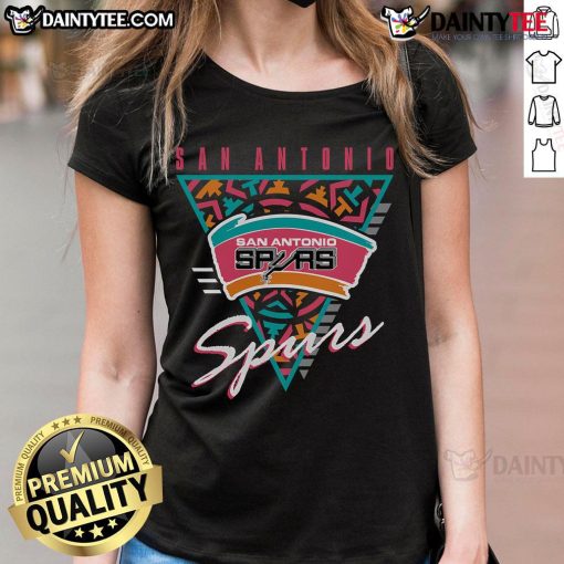 Good Mitchell & Ness Black San Antonio Spurs Worldwide Collection Tri-Logo Ladies Tee for stylish fans.
