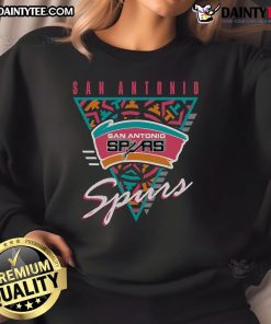 Alt Text: Good Mitchell & Ness Black San Antonio Spurs Worldwide Collection Tri-Logo Sweatshirt for stylish basketball fans.