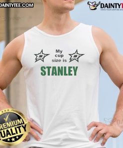 Good My Cup Size Is Stanley tank top featuring a playful graphic design, perfect for casual summer outfits.