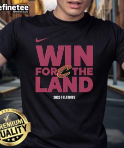 Alt Text: Cleveland Cavaliers logo t-shirt celebrating a good NBA playoffs win for the Land, perfect for fans in 2025.
