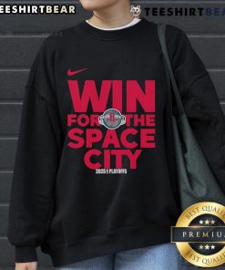 Alt Text: Houston Rockets logo sweatshirt celebrating a good NBA playoffs win, perfect for fans in Space City, 2025 edition.