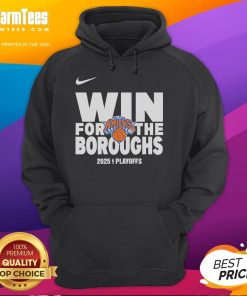 Good New York Knicks Win for the Boroughs 2025 Playoffs hoodie in blue, showcasing team pride and playoff spirit.