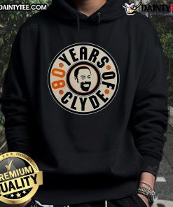 Good New York Knicks x Clyde's 80th Birthday hoodie featuring vibrant team colors and iconic Clyde design.