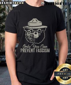 Good Only You Can Prevent Fascism Bear graphic on a Resist National Parks T-shirt promoting environmental activism.