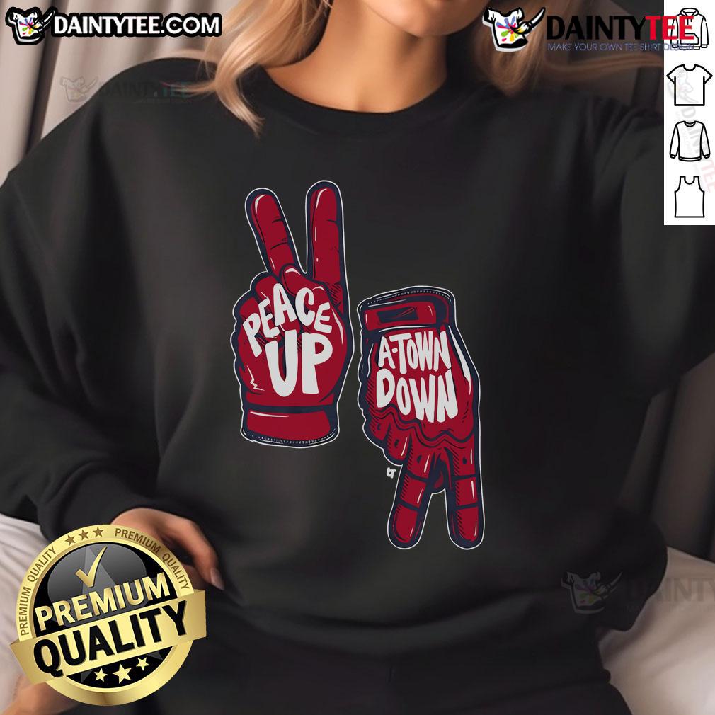 Good Peace Up A Town Down Sweatshirt Good Peace Up A Town Down Sweatshirt in cozy fabric, perfect for casual wear and promoting positivity.