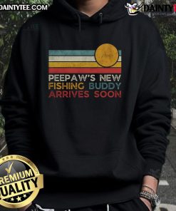 Good Peepaws New Fishing Buddy Arrives Soon hoodie for new dads celebrating Father's Day with a fun fishing theme.