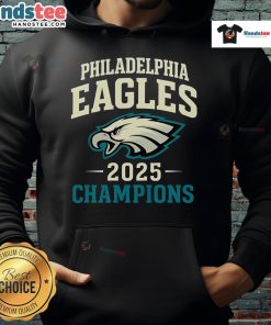 Good Philadelphia Eagles 2025 Champions Hoodie featuring team colors and logo, perfect for fans celebrating the victory.