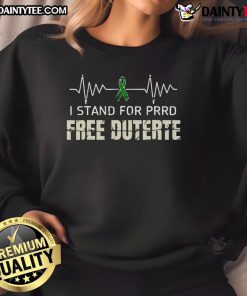 Good Philippines Free Duterte Supporter President Sweatshirt featuring bold text and vibrant colors for political fans.