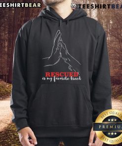 Alt Text: Cozy hoodie featuring Good Rescued Is My Favorite Breed design, perfect for animal shelter rescue dog lovers.