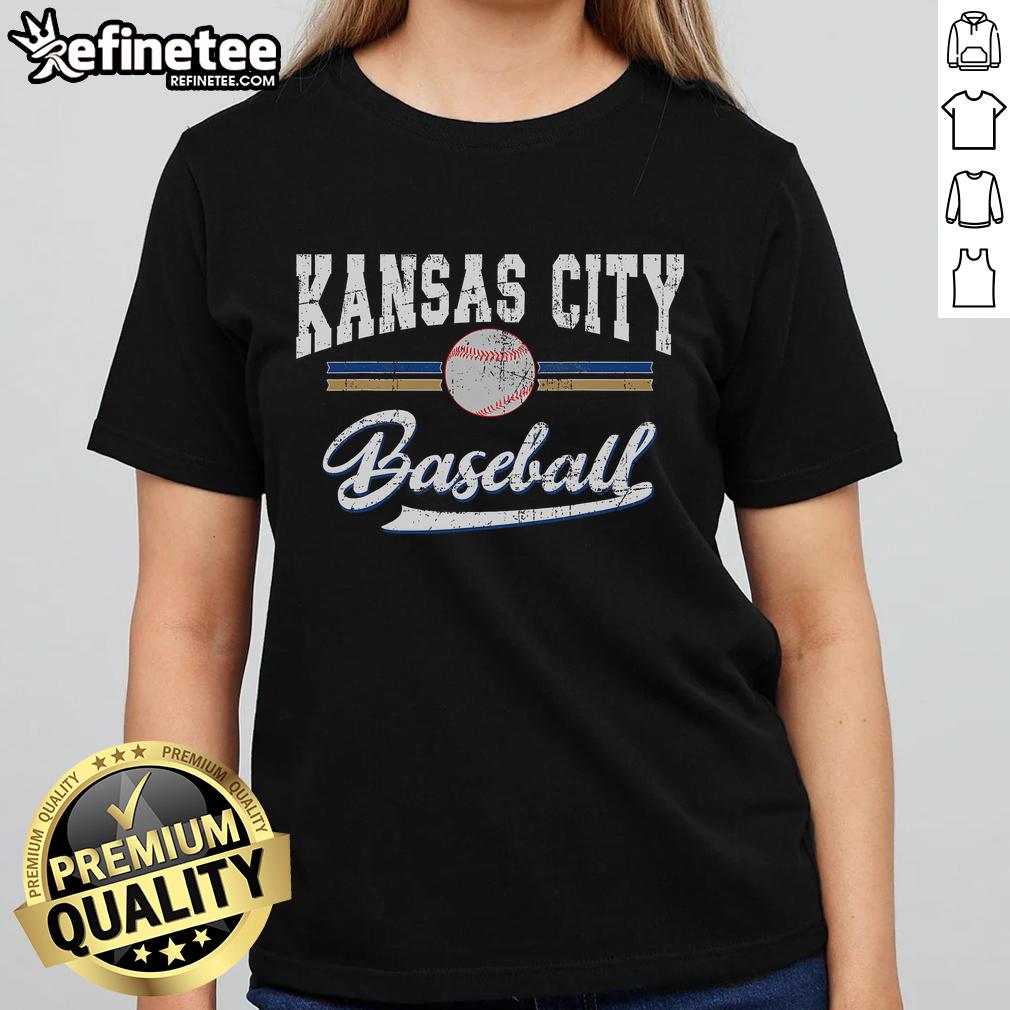 Good Retro Game Day Vintage Kansas City Baseball Ladies Tee Vintage Kansas City baseball ladies tee featuring retro game day design in soft fabric, perfect for fans.