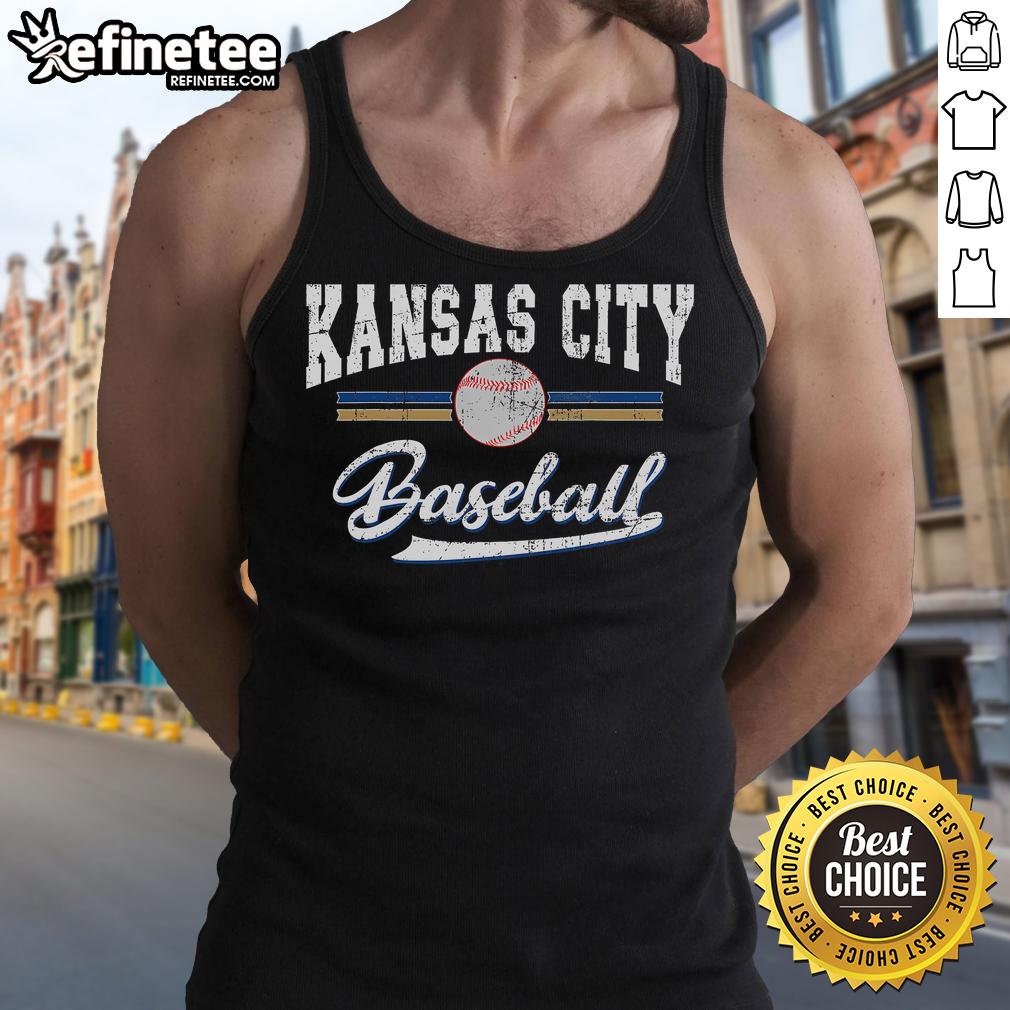 Good Retro Game Day Vintage Kansas City Baseball Tank Top Vintage Kansas City baseball tank top for game day, featuring a retro design perfect for sports fans.