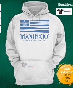 Good Seattle Mariners Greek Heritage Day Hoodie featuring vibrant colors and team logo, perfect for fans celebrating culture.