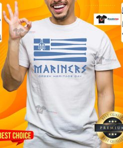 Good Seattle Mariners Greek Heritage Day T-Shirt featuring vibrant design celebrating Greek culture and baseball spirit.
