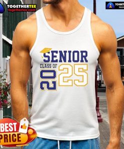 Good Senior Class of 2025 tank top featuring bold lettering, perfect for celebrating graduation and school spirit.