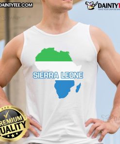 Sierra Leonean Pride flag map tank top design showcasing vibrant colors and African cultural heritage.