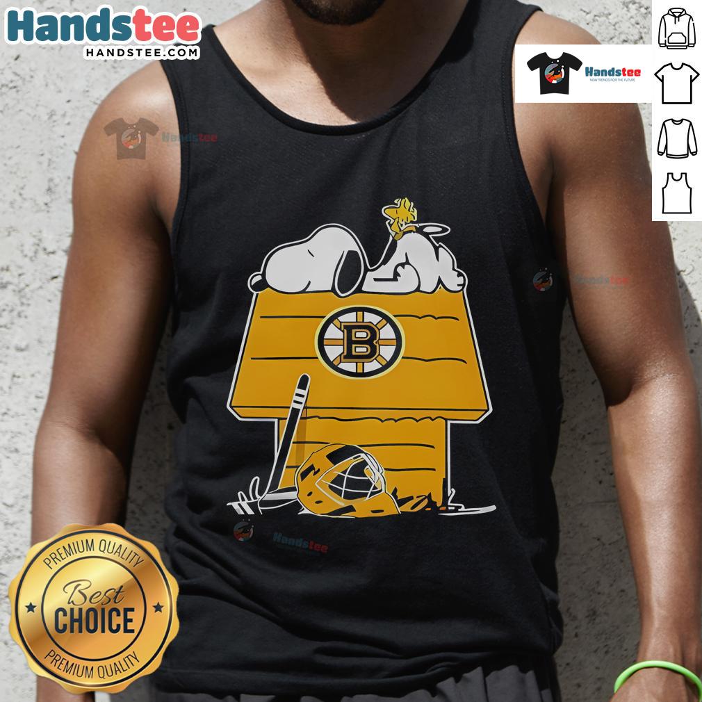 Good Snoopy And Woodstock On The Chimney Boston Bruins Hockey Tank Top Good Snoopy and Woodstock on the chimney in Boston Bruins hockey tank top, perfect for fans and casual wear.