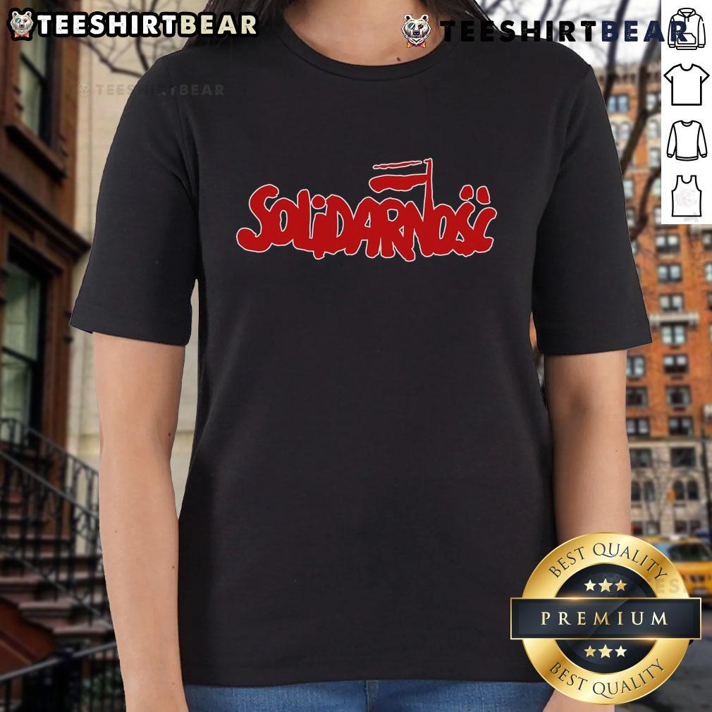 Good Solidarity Solidarnosc Polish Trade Union 1980S Ladies Tee Alt Text: 1980s Solidarity Polish Trade Union ladies tee featuring iconic design, celebrating Good Solidarity and workers' rights.
