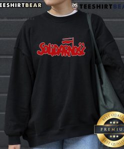 Alt Text: Vintage 'Solidarity' Polish Trade Union sweatshirt from the 1980s, showcasing iconic design and historical significance.