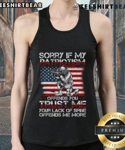 Good Sorry If My Patriotism Offends You tank top featuring a patriotic US flag design, perfect for proud Americans.