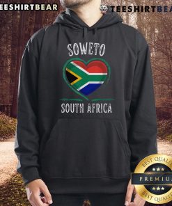 Good South Africa Flag Heart design on a stylish Soweto City hoodie, showcasing pride in South African culture.
