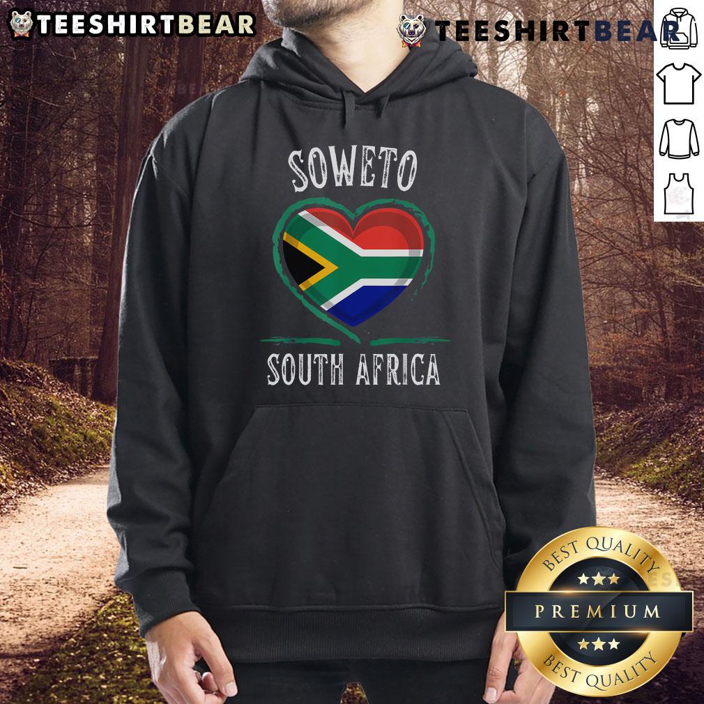 Good South Africa Flag Heart Soweto City Hoodie Good South Africa Flag Heart design on a stylish Soweto City hoodie, showcasing pride in South African culture.