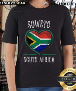 Good South Africa Flag Heart design on a stylish ladies tee inspired by Soweto City culture.