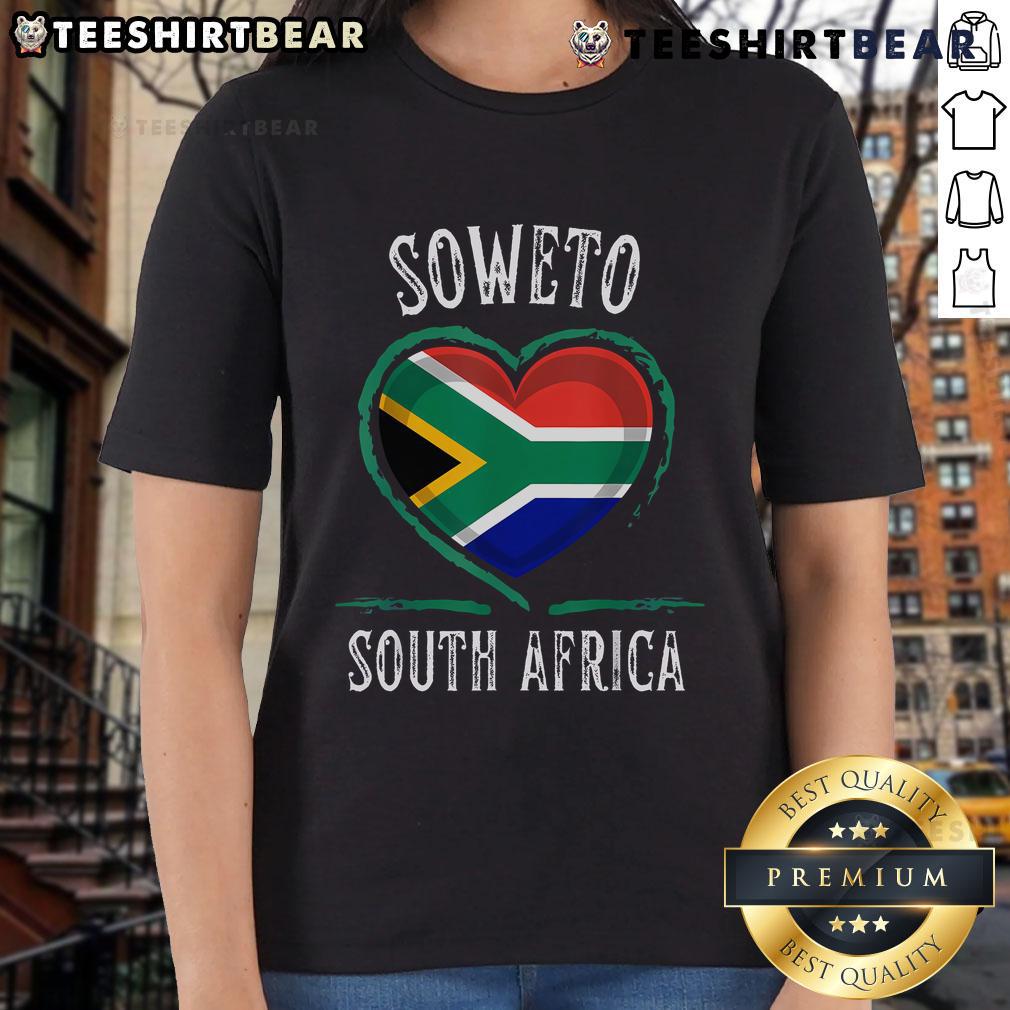Good South Africa Flag Heart Soweto City Ladies Tee Good South Africa Flag Heart design on a stylish ladies tee inspired by Soweto City culture.