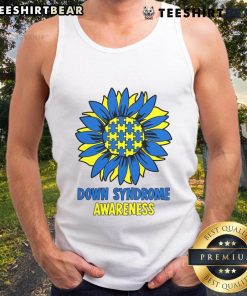 Good Sunflower Down Syndrome Awareness tank top featuring a vibrant sunflower design promoting inclusivity and support.