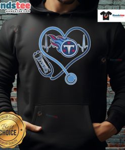 Good Tennessee Titans Caring Hearts Nurses Hoodie featuring team colors and logo, perfect for Titans fans and healthcare heroes.