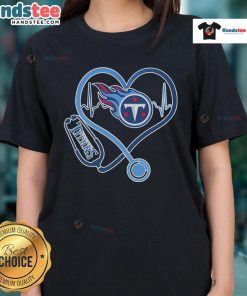Good Tennessee Titans Caring Hearts Nurses Ladies Tee featuring a stylish design perfect for dedicated Titans fans.