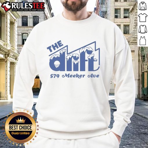 Good The Commodore Bars sweatshirt displayed at The Drift, 579 Meeker Ave, showcasing stylish design and vibrant colors.