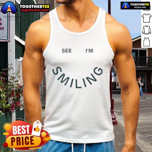 Good The Last Five Years See I'm Smiling tank top featuring a cheerful design, perfect for casual summer outfits.