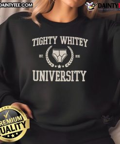Vintage 1935 Good Tighty Whitey University sweatshirt featuring classic collegiate design and retro typography.