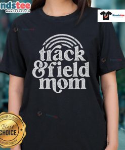 Good Track Mom in a stylish running tee, celebrating Mother's Day with passion for track and field. Perfect gift for runners!