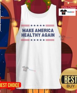 Good Trump Make America Healthy Again tank top featuring bold text design, ideal for supporters promoting health and patriotism.