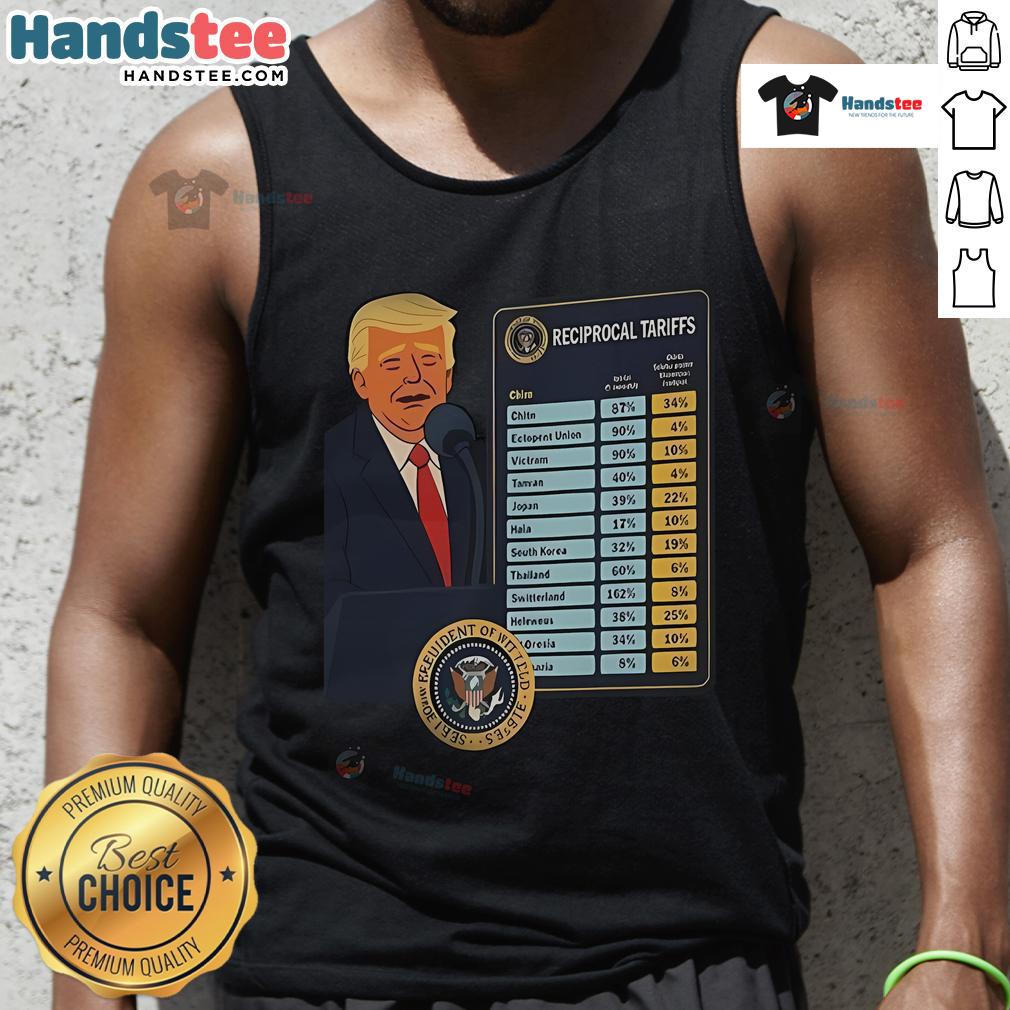 Good Trump Reciprocal Tariffs Liberation Day Tank Top Good Trump Reciprocal Tariffs Liberation Day tank top featuring bold graphics celebrating economic freedom and trade.