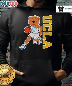 Alt Text: UCLA Bruins women's basketball hoodie featuring Joe Bruin mascot design, perfect for fans and athletes.