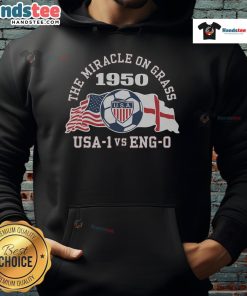 Alt Text: Good US Soccer The Miracle On Grass 1950 hoodie featuring vintage soccer graphics and a comfortable fit.