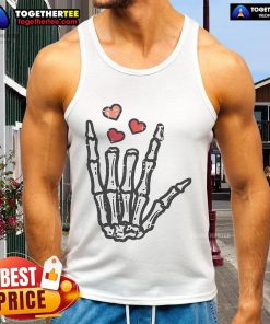 Good Valentine's Day skeleton hand love tank top featuring a playful design perfect for celebrating the holiday.