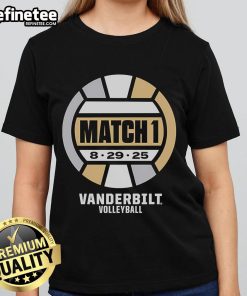 Vanderbilt Commodores volleyball match 2025 featuring ladies wearing team tees, showcasing school spirit and athleticism.